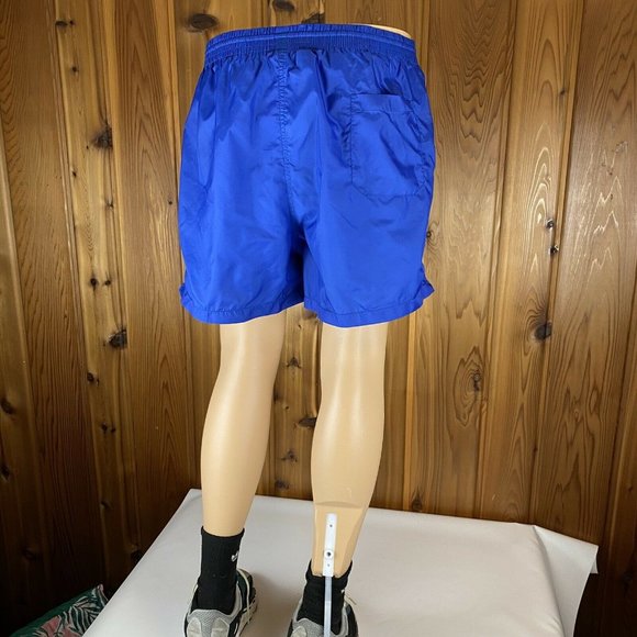 VTG 80s Adidas Track High Shorts Men's Size Large Solid Blue Trifold Polyester - Picture 8 of 10